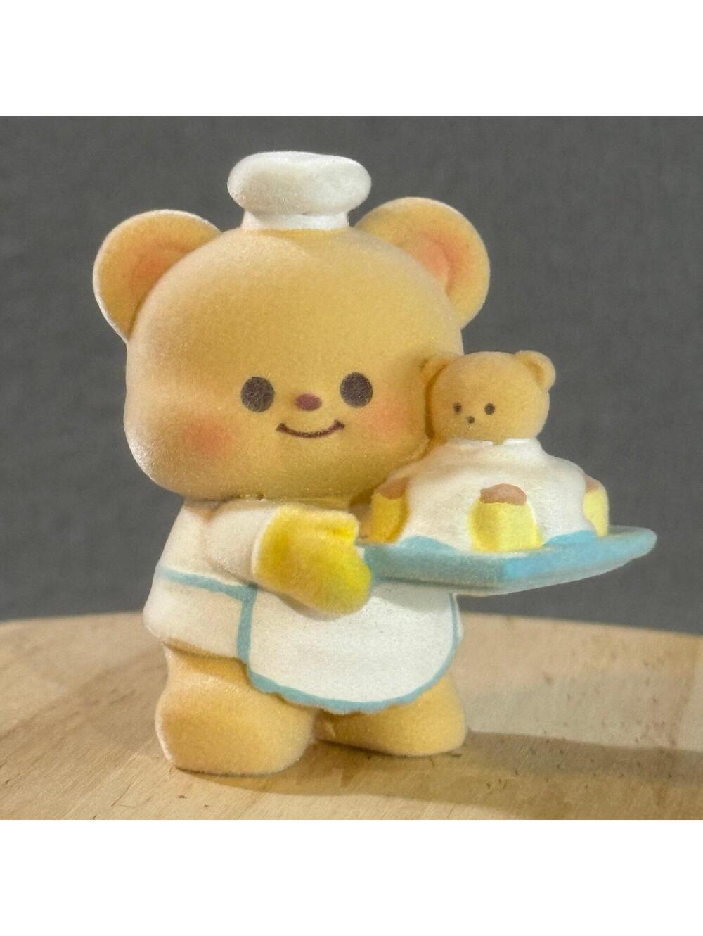 Confirmed • Butter Bear Cafe Time Flocked Figure • Cake Bear
